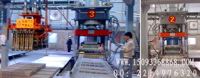 全自動(dòng)液壓磚機(jī)生產(chǎn)現(xiàn)場(chǎng)